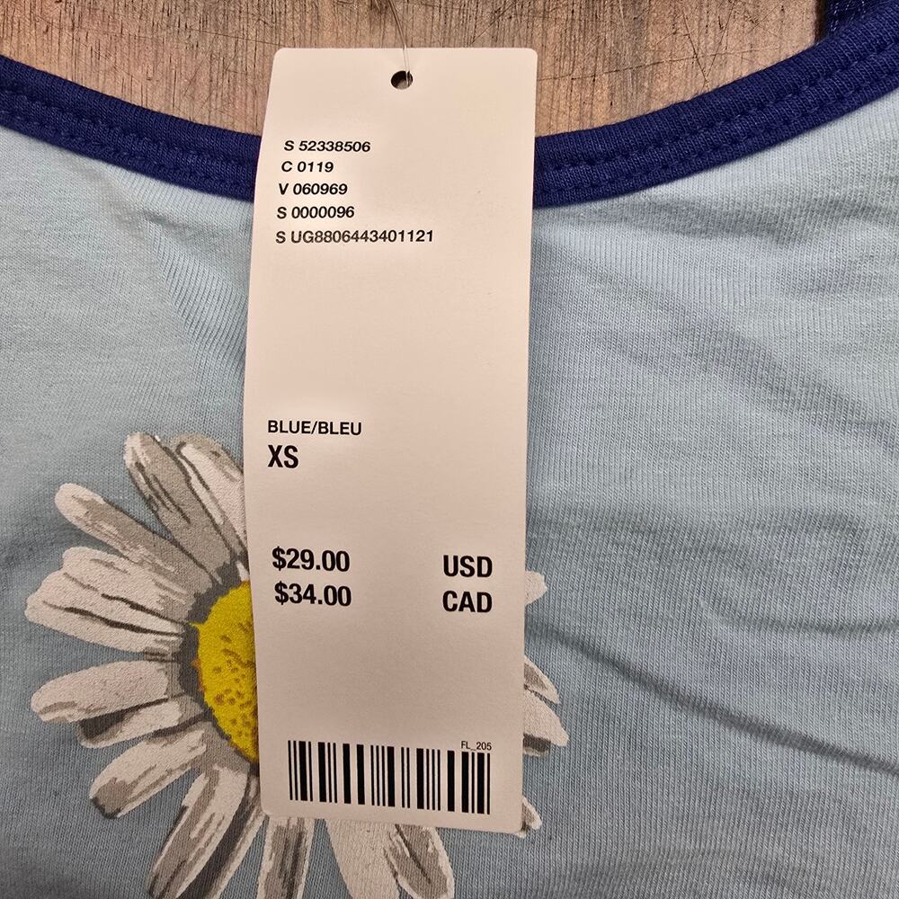 NEW NWT Truly Madly Deeply Blue Daisy Lightweight Crop Tank | Size XS - Picture 5 of 7